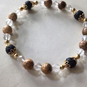Handmade Aromatherapy bracelet.  Lava stone &